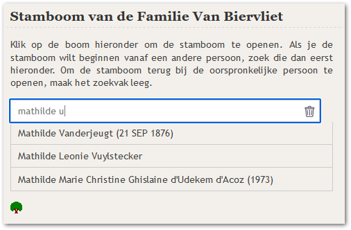 Zoek familie op in de stamboom van de Familie van Biervliet.